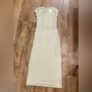 a new day Sage Green Maxi Tee Dress — Short Sleeve Crew Neck